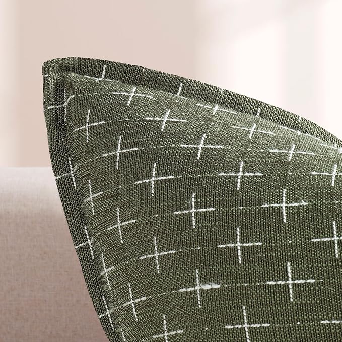 ZWJD Pillow Covers 24x24 Set of 2 Soft Polyester Textured Pillow Covers with Stylish Flange Edge Cozy Farmhouse Throw Pillows for Couch Bed Sofa Living Room