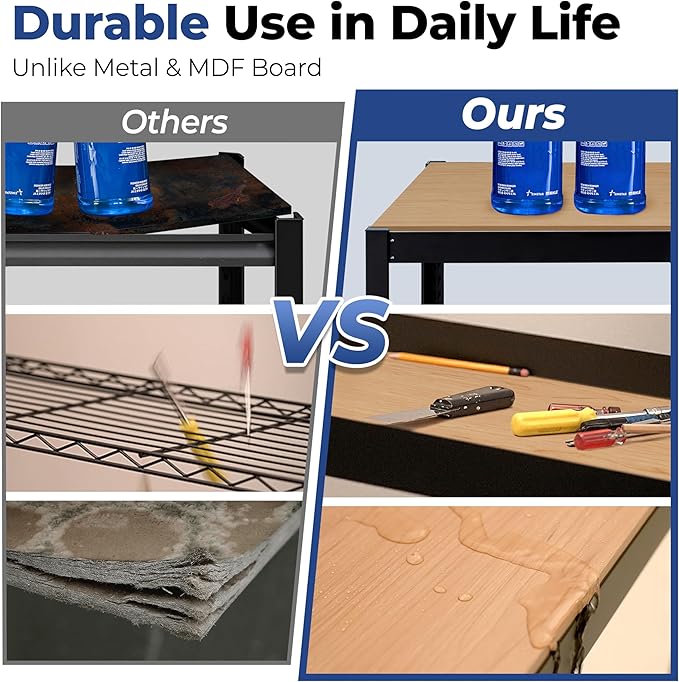 HOMEDANT House 5-Tier Metal Rolling Cart Shelf Rack Casters Heavy Duty Laminated Wheel Shelving Unit Adjustable Utility Storage Shelves Organizer Shelf Kitchen Garage 24.4" W x 16.5" D x 62.2" H 1Pack