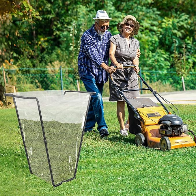 2PCS Outdoor Trash Bag Holder Metal Garden Trash Bag Holder for Yard Waste Stand Holds 30-45 Gallons Leaf Bag Holder with 4 Clips for Leaves Camping Lawn Party Weeding Yard Gardening（2pcs+8clips）