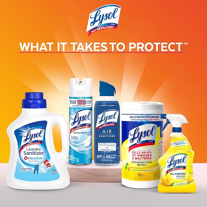 Lysol All Purpose Cleaner Spray, Multi-Purpose Disinfecting Spray, Kitchen & Bathroom Cleaner, Mango & Hibiscus Scent, 32 Fl Oz