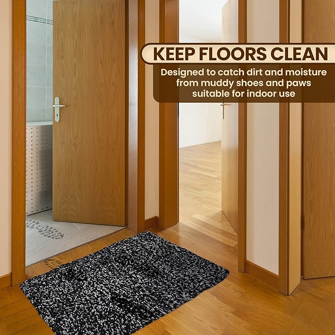 Premium Microfiber Indoor Door Mat – 32"x48" Washable Entry Mat, Non-Slip, Waterproof Backing, Super Absorbent, Low Profile Entryway Doormat for Indoor Entrance