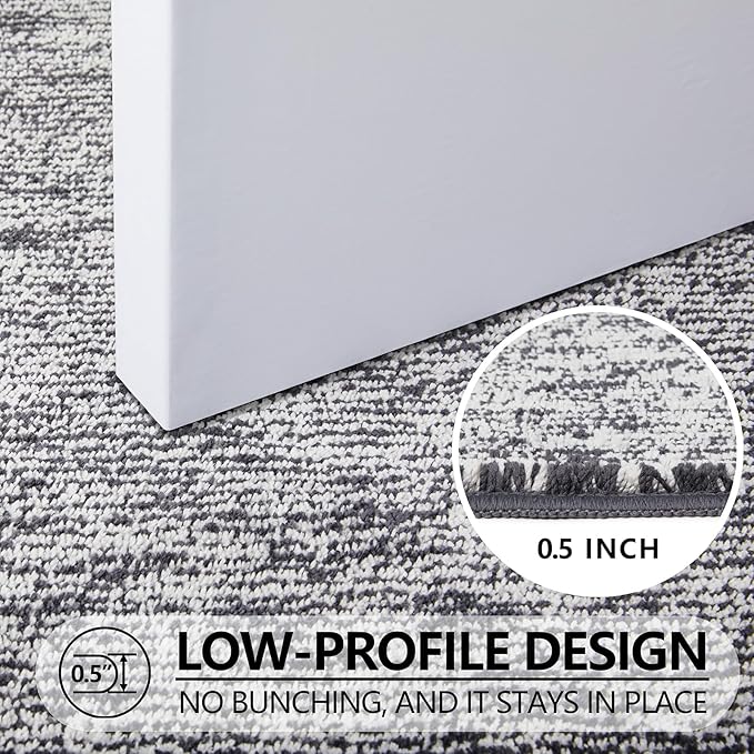 REFETONE Doormat, 36"x59", Indoor, Dark Grey - Absorbent, Non Slip, Machine Washable, Resist Dirt, Low-Profile Entry Rug for High-Traffic Areas