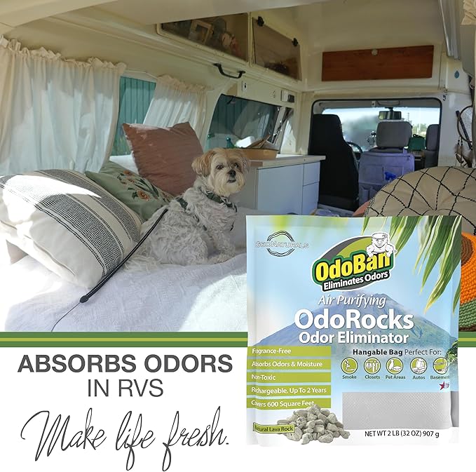 OdoBan Air Purifying OdoRocks Natural Odor Eliminator Made from Natural Volcanic Rocks, Made in the USA, Fragrance Free, 6-Pack, 2 Pounds Each