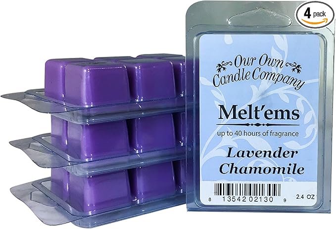 Our Own Candle Company Premium Wax Melt, Lavender Chamomile, 6 Cubes, 2.4 oz (4 Pack)