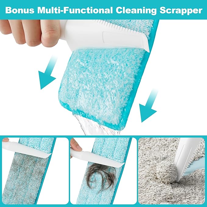 JOYMOOP 18 Inch Dust Mop for Hardwood Floors, Heavy Duty Industrial Wet Dry Mops with Telescopic Handle, Includes 5 Microfiber Mop Pads