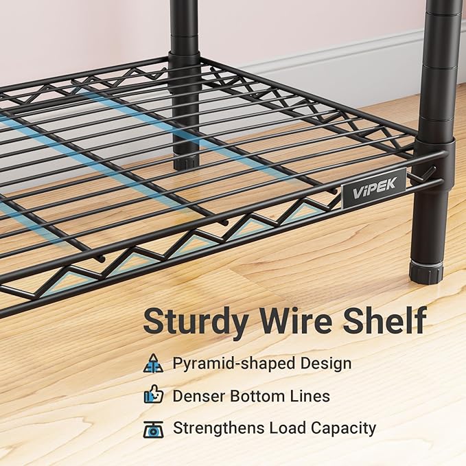 VIPEK V40 Medium Garment Rack Heavy Duty Clothes Rack for Hanging Clothes, Multi-Functional Bedroom Clothing Racks Freestanding Closet Portable Closet Wardrobe, Max Load 900lbs, Black