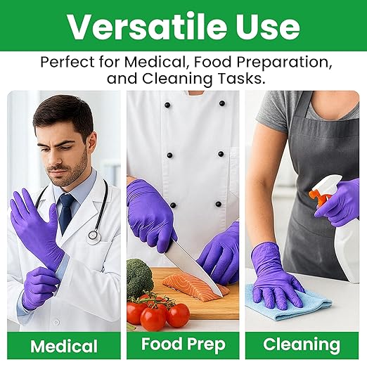 SafeWay Nitrile Disposable Gloves — Multi-Purpose Powder-Free, Non-Latex, Medical Use, and Textured Fingertips for Food Prep, Cleaning, Tattoo, Nursing, Lab, Examination, & More — (10000 pcs, Small)