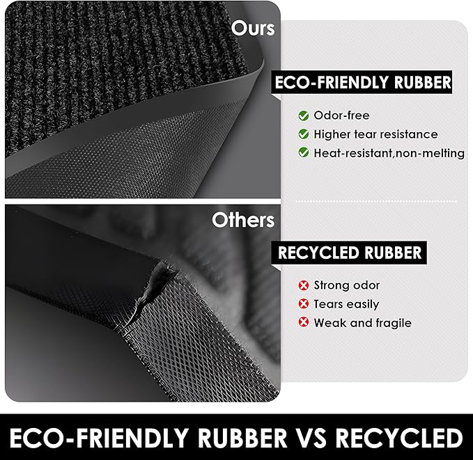 4′ x 50′ Front Door Mat Indoor Outdoor Entrance, Commercial Floor Mat Heavy Duty Dirt Trapper Entryway Doormat, Custom Size Non Slip Rubber Backing Welcome mat, Door Mat for High Traffic Area