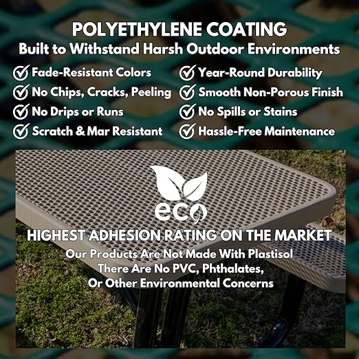 COATEDOUTDOORFURNITURE RDT-P-BLK Heavy Duty Round Trash Receptacle with Dome Top, Liner Included, 32 Gallon, Black, Made in America