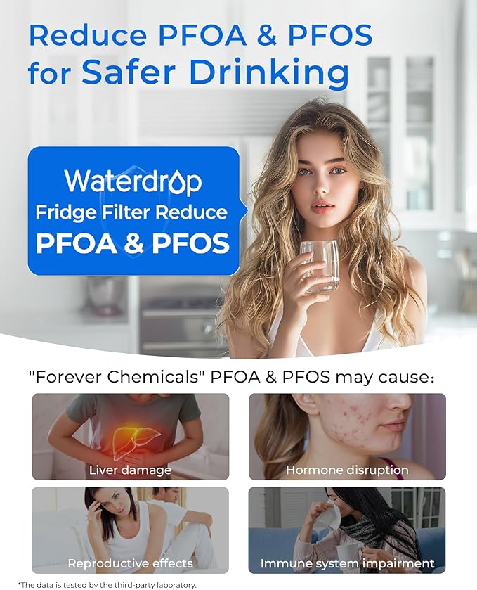 Waterdrop RPWF Refrigerator Water Filter (NOT RPWFE), Replacement for GE® RPWF, DWF-36, R-3600, MPF15350, OPFG3-RF300, WF277, RWF1063, 3 Filters