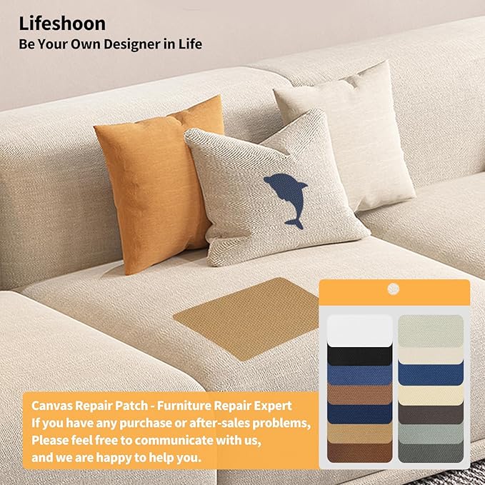 Fabric Repair Patches, 17X79 Inch Canvas Self-Adhesive Fabric Patches Tape Durable, DIY Large Canvas Repair for Sofa, Couches, Furniture, Chair, Clothing （17X79 Inch, Brown）