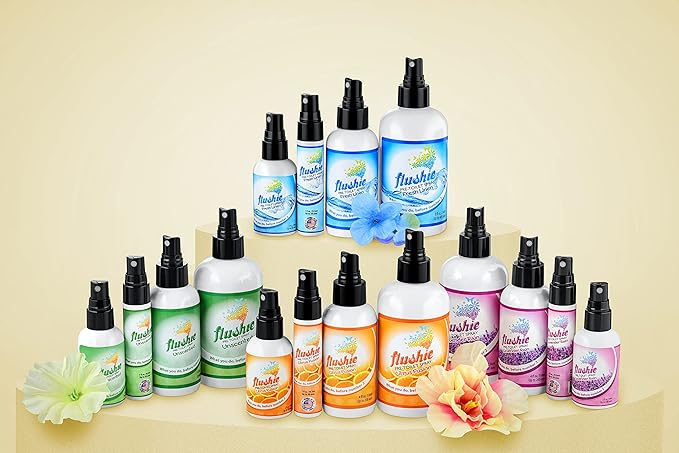 Flushie Pre-Toilet Spray Travel Size Toiletries Bathroom Spray for Toilet Deodorizer Traveling Essentials - Poop Odor Eliminator (Linen, 1oz 3pack)
