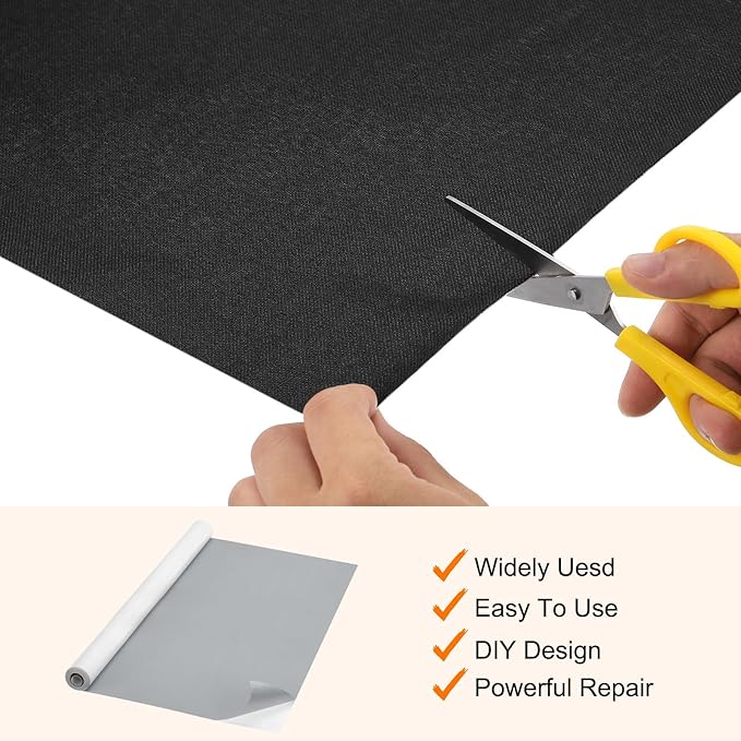 Repair Patches Repair Tape Self-Adhesive DIY Repair Patch Linen Gear Patch for Sofa, Furniture, Chair, Clothing,Tents,35x79 Inch,Grey