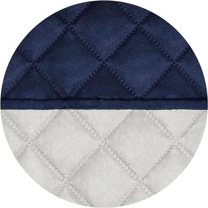 PureFit Reversible Quilted Sofa Cover, Water Resistant Medium Slipcover Furniture Protector, Washable Couch Cover with Non Slip Foam and Elastic Straps for Kids, Dogs, Pets (Loveseat, Navy/Ivory)
