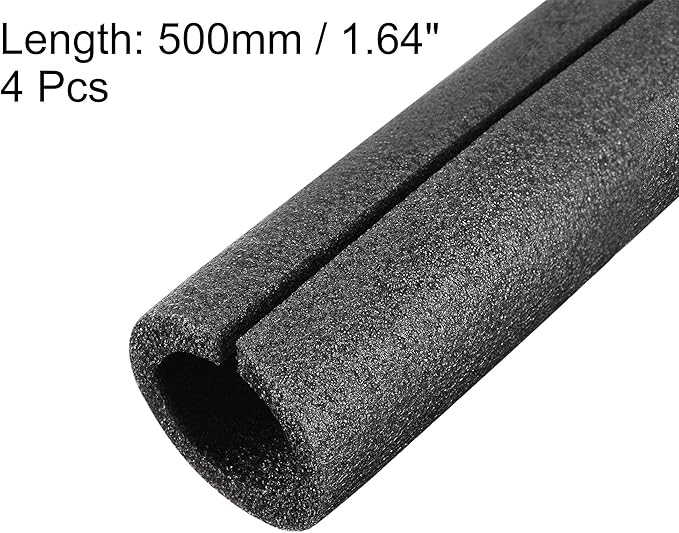 uxcell Foam Tube 1.64 Ft Length 1.37in ID 2.15in OD Hollow Pipe Cover for Protecting Pipes and Heat Preservation Black 4 Pack