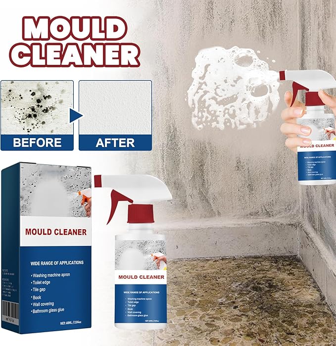 Mould Cleaner Spray Powerful Foam Cleaning Spray | Multi-Surface Fast-Acting Stain Remover for Kitchen, Bathroom, Wall and Tile Cleaning, No Scrubbing Required (1, 2.04oz)