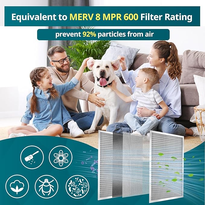 Torjim 14x25x1 Air Filter-MERV8, Washable & Reusable AC/HVAC Permanent Electrostatic Furnace Filters, Breathe Fresher, Easy Install