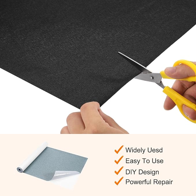 Repair Patches Repair Tape Self-Adhesive DIY Repair Patch Linen Gear Patch for Sofa, Furniture, Chair, Clothing,Tents,17x158 Inch,Deep Blue