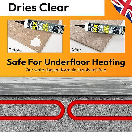 Precision 300ml from Floor-Fix Pro - Fix Loose Tiles - for Loose & Hollow Tiles, Wood, LVT & Laminate - Includes 1.9mm Syringe Tip - Adjustable to 6mm + Anti-Clog Performance (Pack of 3)