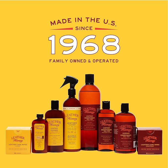 Leather Honey Complete Leather Care Kit Including 8 oz Cleaner and 8 oz Conditioner for use on Leather Apparel, Furniture, Auto Interiors, Shoes, Bags and Accessories