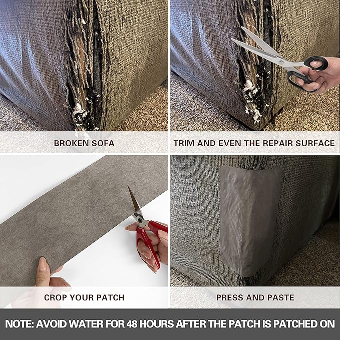 Azobur Velvet Repair Patch, Self-Adhesive Flannel Fabric Patch, Multi Colors, Microfiber Patch，Can be Used to Patch Sofas, Car Seats, Handbags, Jacket Holes and Tears (Brown)