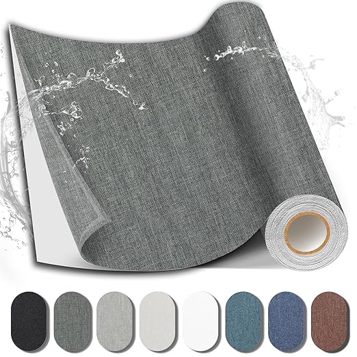 Fabric Repair Patch, 17X79 Inch Large Repair Tape, Self-Adhesive Patches for Furniture, Sofa, Car Interior, Shoes, Hand Bag, Clothing (Dark Grey, 17X79 Inch)