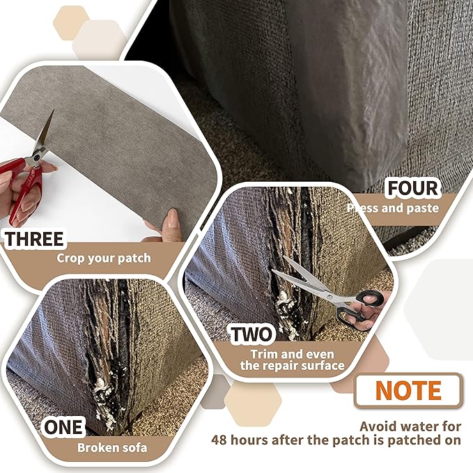 Velvet Repair Patch, Self-Adhesive Flannel Fabric Patch, Multi Colors, Microfiber Patch，Can be Used to Patch Sofas, Car Seats, Handbags, Jacket Holes and Tears (Black)