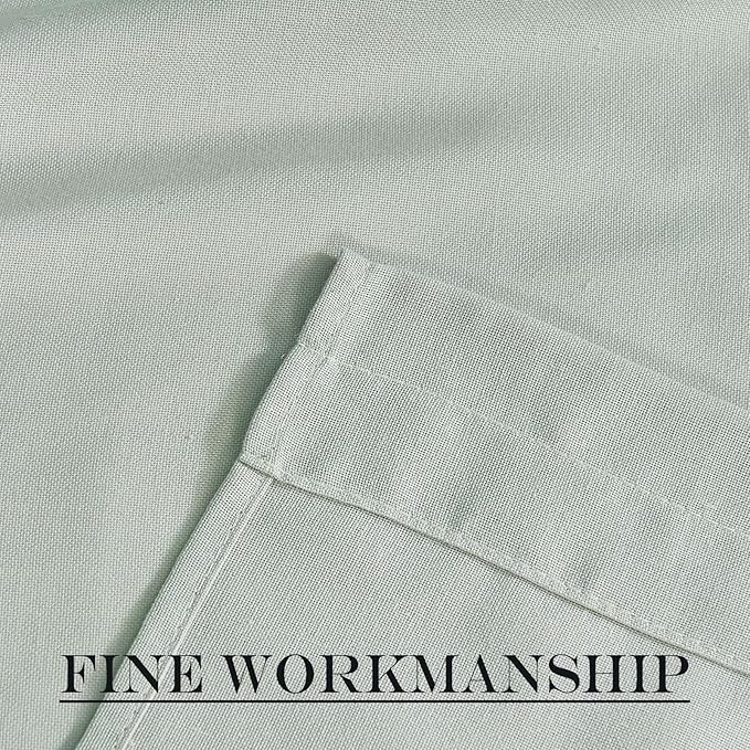 NICETOWN Linen Door Curtain - Privacy Light Filtering Tricia Window Curtains for Patio French Front Door Sidelight Curtain Tie up Shade for Classroom, W26 x L50 inch, 1 Panel, Sage Green