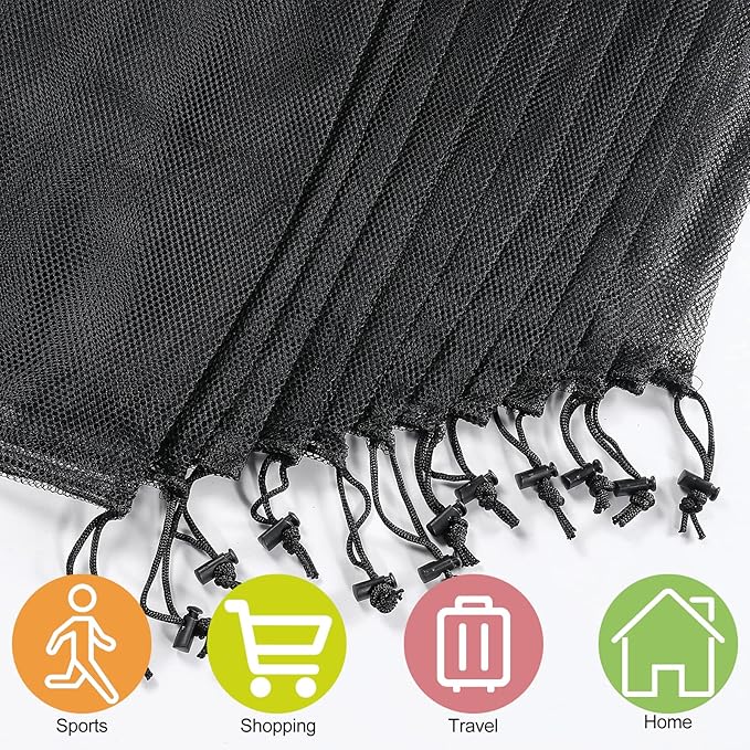 iMucci 13"X15.5" 100Pcs Mesh Laundry Drawstring Bag Nylon Drawstring Gym Bag with Cord Lock Closure