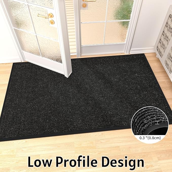 Front Door Mat Indoor Outdoor Entrance, 30" x 60" Dirt Resistant and Absorbent Door Mat, TPR Backing Non-Slip Doormats, Easy to Clean, Low Profile Welcome Floor Mat for Outside Entry