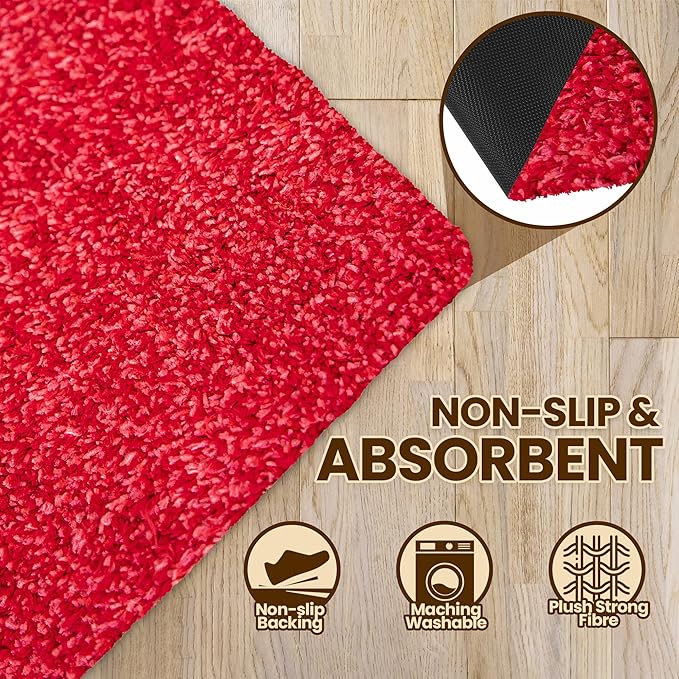 Premium Microfiber Indoor Door Mat – 24"x36" Washable Entry Mat, Non-Slip, Waterproof Backing, Super Absorbent, Low Profile Entryway Doormat for Indoor Entrance