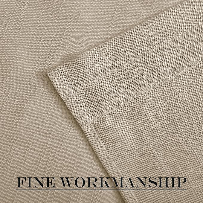 NICETOWN Sheer Back Door Curtain - Linen Textured Sidelight French Door Panel with Bonus Tieback, Semi Sheer Privacy with Light Filter Window Treatment (52" Wide x 40" Long, Taupe, 1 Panel)
