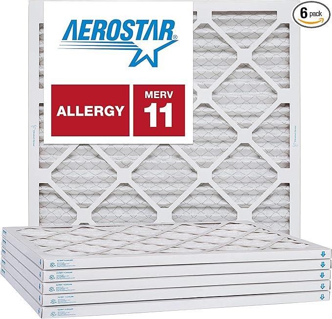 Aerostar 10x10x1 MERV 11, Pleated Air Filter, 10 x 10 x 1, Box of 6, Made in the USA