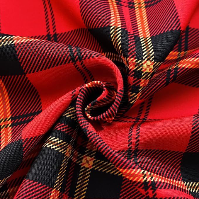 Red GinghamTartan Christmas Plaid Tablecloth - Rectangular 58x102 Inch Water Resistant Table Cloth for Indoor/Outdoor Use - Holiday Table Cover for Kitchen, Picnics, and Parties