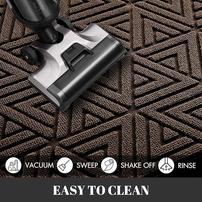 Yimobra Extra Large Door Mat 60x32, All-Weather Waterproof Non-Slip Welcome Matt Outdoor, Heavy Duty Non Slip Doormat for Entryway for Patio and Garage Indoor, Easy Clean, Brown