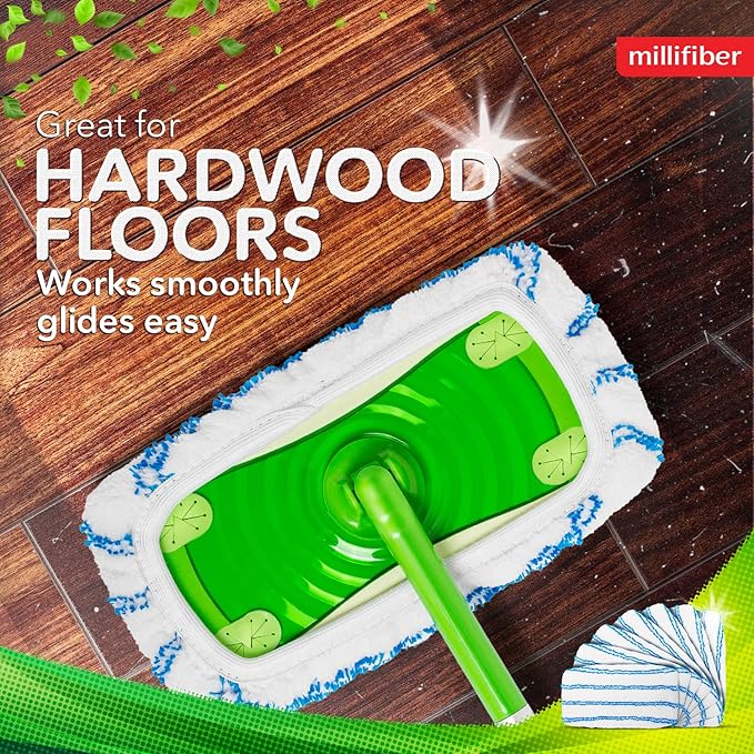Microfiber Reusable Mop Pads Compatible with Swiffer Sweeper (6-Pack) Washable Mop Pads for Wet & Dry Use (Handle is Not Included)