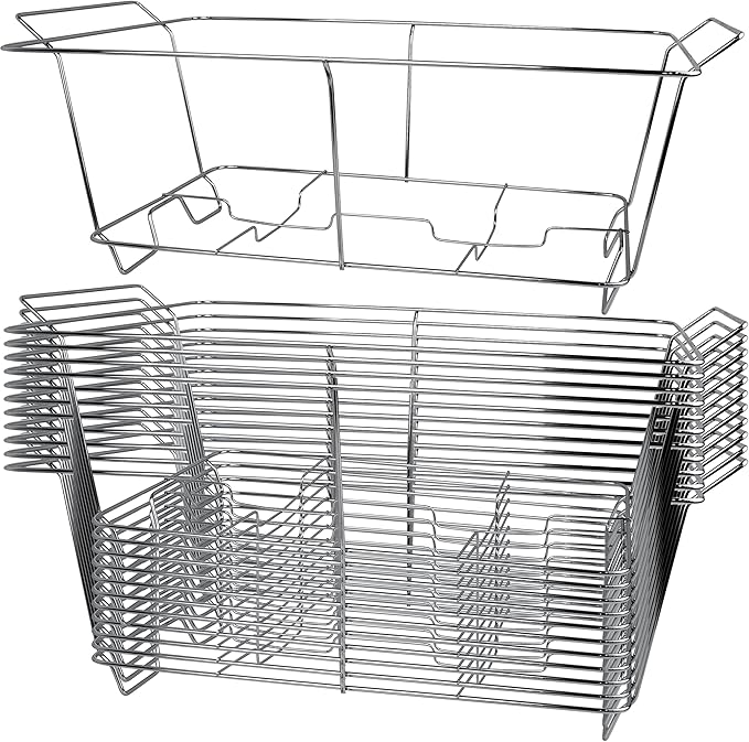 12 Pack Chafing Wire Rack Buffet Stand Chrome Frame for Events, Parties, Wedding, & Birthday Party Catering, Full Size Chafing Stand for Dish Serving Trays, Food Warmer Catering Supplies