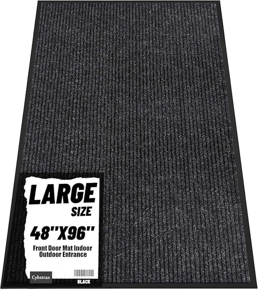 Front Door Mat Indoor Outdoor Entrance, 48" x 96" Dirt Resistant and Absorbent Door Mat, TPR Backing Non-Slip Doormats, Easy to Clean, Low Profile Welcome Floor Mat for Outside Entry