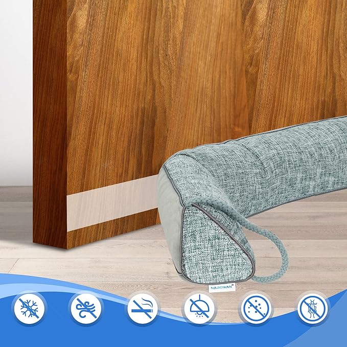 NABOWAN 36" Weighted Under Door Draft Stopper -Triangular Door Draft Blocker with Hook Loops for Easy Install, Save Energy, Home Room Essentials