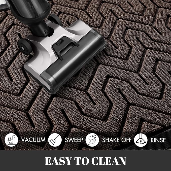 Yimobra Extra Large Door Mat Outside Entrance 60x32, Waterproof Heavy Duty Outdoor Mats for Front Door, Non Slip Rubber Entry Mat for Garage Patio, Easy Clean, Brown