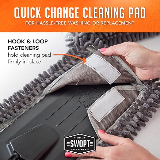 SWOPT 18” Microfiber Dust Mop Refill – Cleaning Pad for Use on Wood, Laminate, Tile – Interchangeable with All SWOPT Cleaning Products for More Efficient Cleaning and Storage