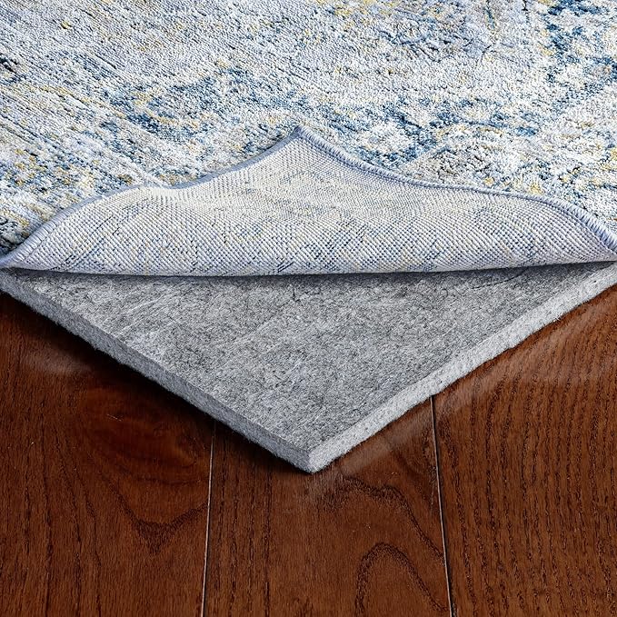RUGPADUSA - Dual Surface - 5'x8' - 1/2" Thick - Felt + Rubber - Non-Slip Backing Rug Pad - Adds Comfort and Protection - for Hard Surface Floors