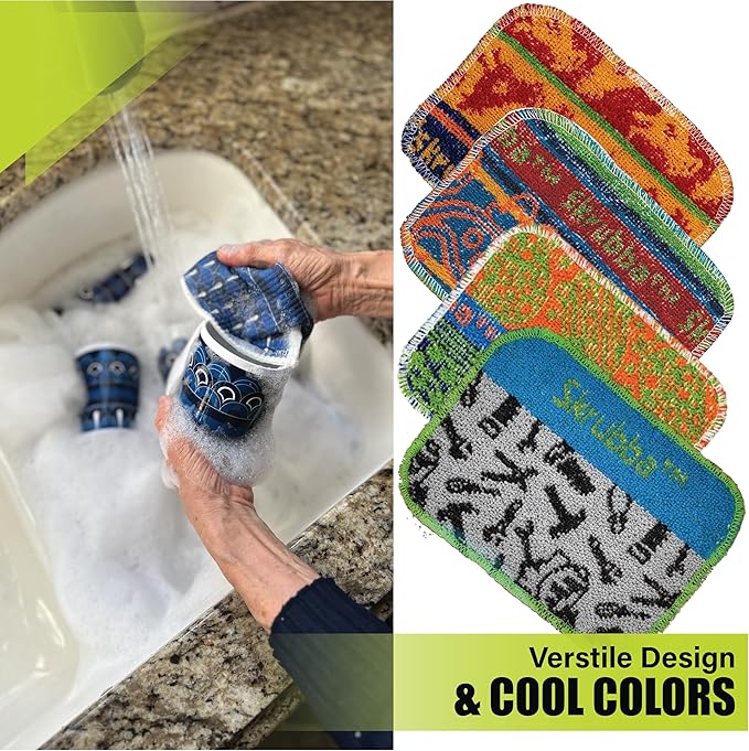 Wet-It Skrubba Non-Scratch Scouring Pad – European Scrubby Sponge for Kitchen Cleaning, Dishes, Pots, Pans, Glass & Cookware – Durable Reusable Pad (Kitchen)