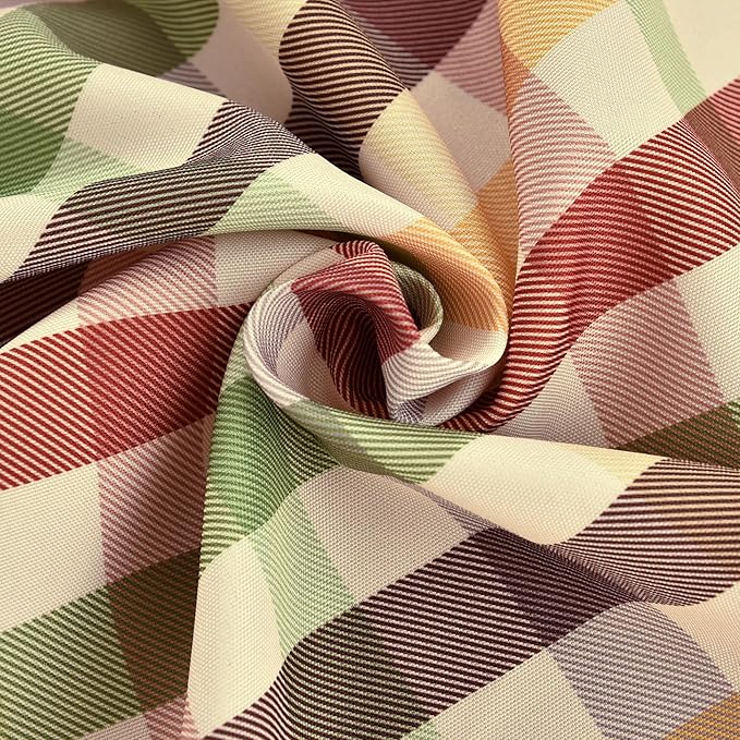 Gingham Tablecloth Fabric - Oblong 58x120 Water Resistant Christmas Plaid Table Cloth for Indoor/Outdoor Use - Fall Tabletop Cover for Birthday, Picnics, Gardens, and Thanksgiving Day