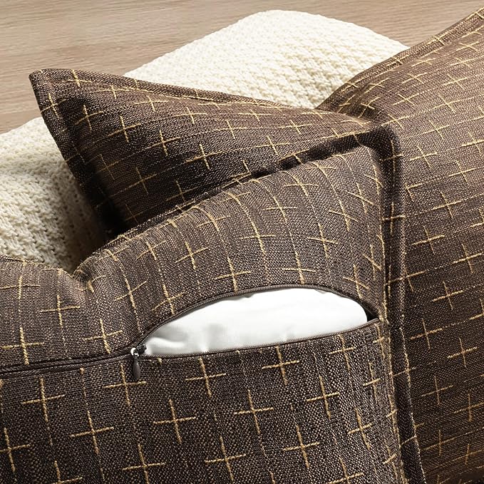 ZWJD Pillow Covers 20x20 Set of 2 Soft Polyester Textured Pillow Covers with Stylish Flange Edge Cozy Farmhouse Throw Pillows for Couch Bed Sofa Living Room