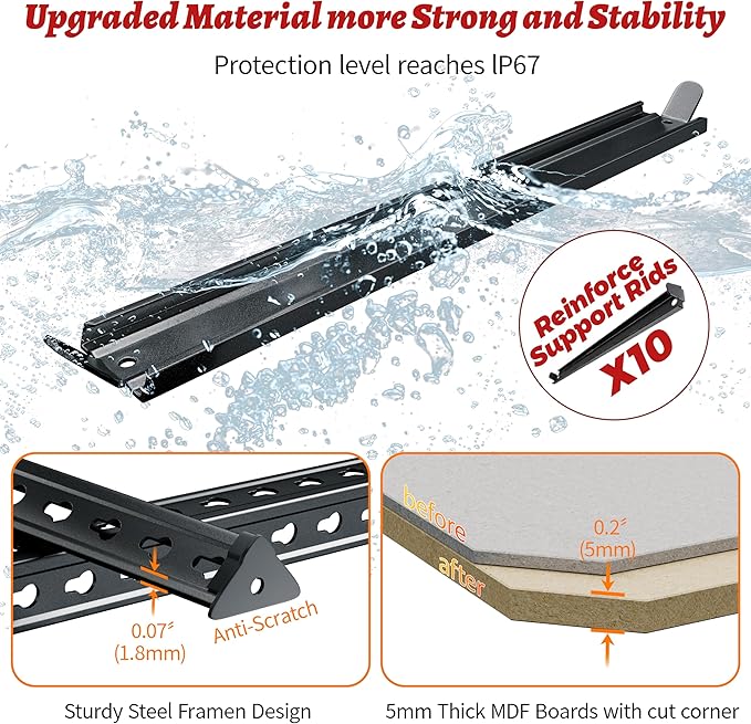 48"W Garage Shelving, 3050LBS Storage Shelves heavy duty, 5 Tier Metal Shelving Unit Adjustable Garage Shelves Heavy Duty Shelving for Warehouse,Commercial, Kitchen, 48" W × 24" D × 72" H, Black，2PCS