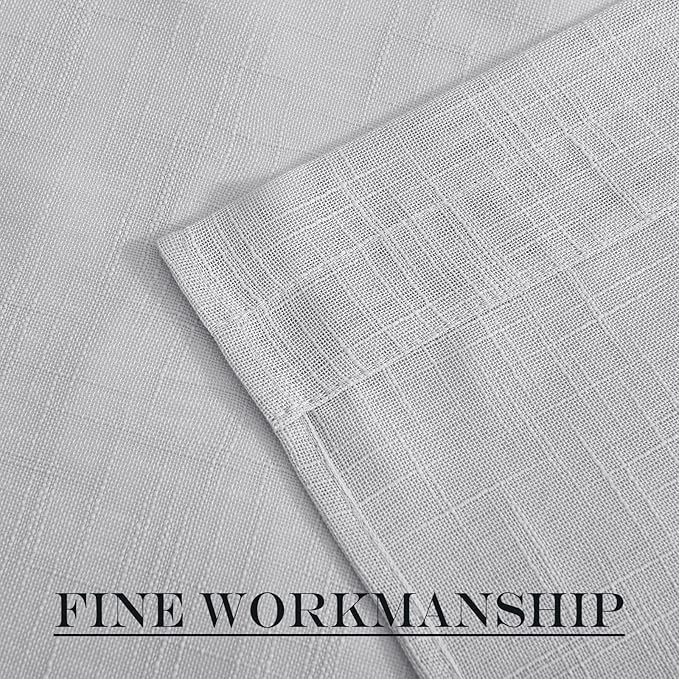 NICETOWN Semi Sheer French Door Sidelight Curtains 72 Inches Long, Linen Look Front Door Drapes Patio Sliding Glass with Tieback for Kitchen, 36 by 72 Inch Long, 1 Panel, Light Grey