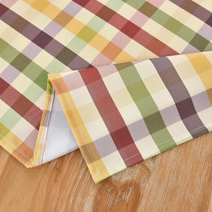Classic Gingham Buffalo Tablecloth Fabric - Oblong 58x144 Inch Water Proof Checkered Christmas Table Cloth for Indoor Outdoor - Table Cover for Thanksgiving Day, Picnics, BBQs, and Parties