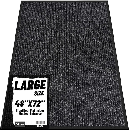 Front Door Mat Indoor Outdoor Entrance, 48" x 72" Dirt Resistant and Absorbent Door Mat, TPR Backing Non-Slip Doormats, Easy to Clean, Low Profile Welcome Floor Mat for Outside Entry
