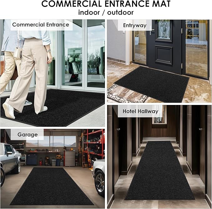 2′ x 56′ Front Door Mat Indoor Outdoor Entrance, Commercial Floor Mat Heavy Duty Dirt Trapper Entryway Doormat, Custom Size Non Slip Rubber Backing Welcome mat, Door Mat for High Traffic Area